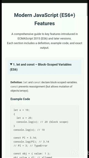 What Are Modern JavaScript ES6+ Features? Complete Guide with Examples