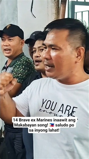 14 brave ex-marines singing a patriotic song! Salutes to you all