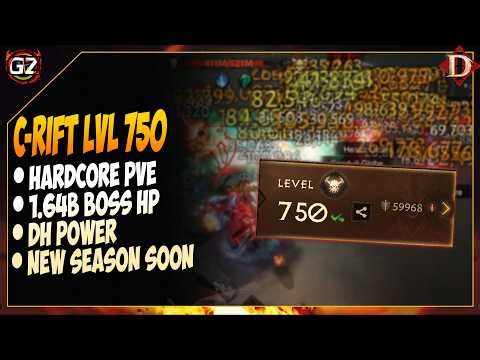 Challenge Rift 750 | 1.64B BOSS HP 💥 | I'M a Top #2 Demon Hunter | Diablo Immortal