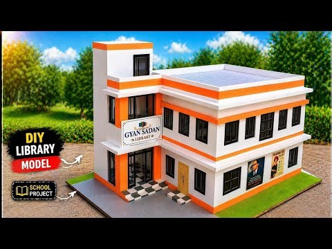 How to Make a Library Model | Easy DIY School Project #diy #craft