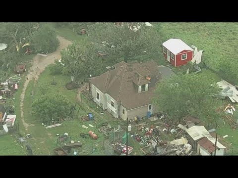 Aerials show the damage in Springtown after last night's storms