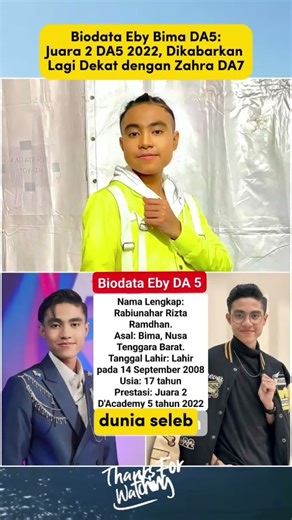 biodata eby bima, juara 2 DA5 2022 #shortsfeed #shortvideo #shorts #trending #fypシ゚viral