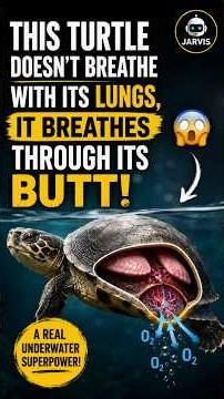 This Turtle Can Breathe Through Its Butt! 🐢😳 #Turtle #AnimalFacts #AnimalBiology #Biology #Nature