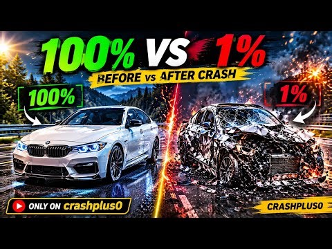 Realistic Car Crash Simulation | 100% vs 1% drive with crashplus0 