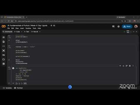 10PM-11PM PKT | Fundamentals of Python Programming | Week 4 | Day 1