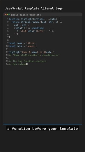 JavaScript template literal tags