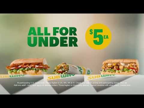 Subway’s New Fresh Value Menu | 15 protein packed choices. All under $5 each