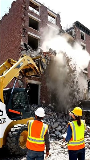 Massive Building Demolition by Heavy Equipment! 💥