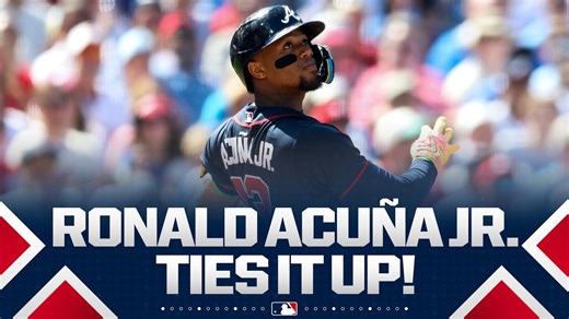 Ronald Acuña Jr. TIES IT with a CLUTCH 3-run homer against division rival Phillies 😲