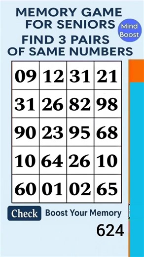 Brain Exercise for Seniors – Daily Activity for a Sharp Mind | Match the Numbers
