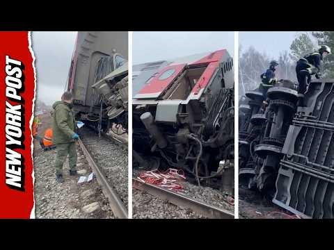 24 Injured After Massive Train Derails in Russia’s Ulyanovsk Region