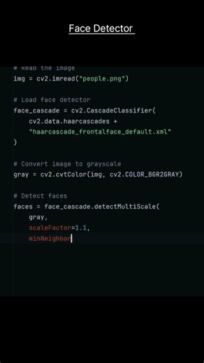Face Detection Using Python 👀🐍 | Python OpenCV Tutorial #shorts #python #opencvpython
