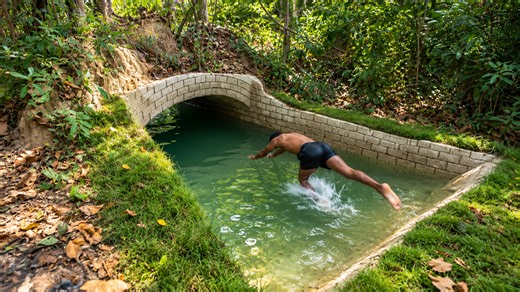 Building The Most Temple Swimming Pools Underground by Hand