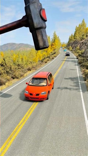 A sledgehammer smashed one car hammer vs car destruction