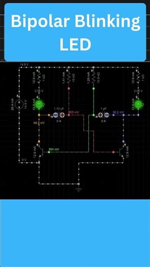 Bipolar Blinking LED #electonics #everycircuit #electricalengineering #ohmslaw