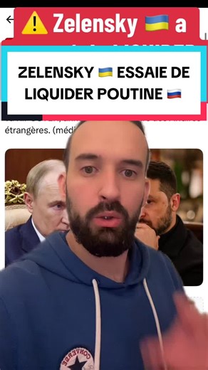 Zelensky a essayé de liquider Poutine : Les tensions montent