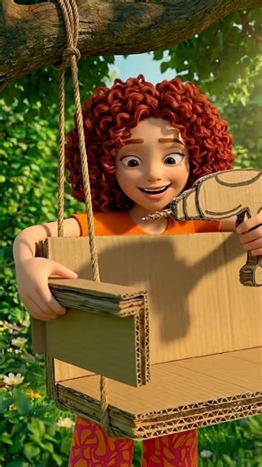 Cardboard Swing?! 🎠 Easy Craft for Kids #fun