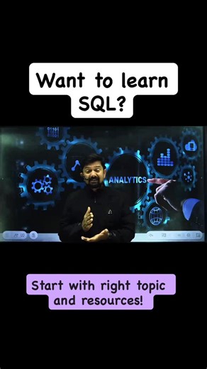 Dr. Ashok K. Sharma on Instagram: "If you want to learn SQL start with right topics and resources. @analyticscareerhub #datawithashok"