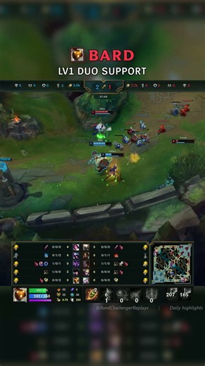 Bard + Caitlyn Lv1 DUO SUPPORT | EUW Master Patch 26.20 #shorts