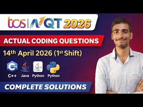 TCS NQT 2026 | 14 April (1st Shift) Actual Coding Questions 💻 Complete Solutions