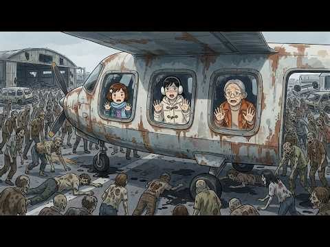 Surviving a Zombie Apocalypse in a Cliffside Airplane Wreck | Ghibli Style ASMR Animation
