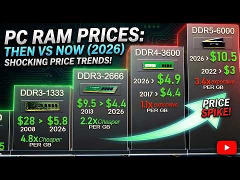 PC RAM Prices Then vs Now (2000–2026) 💥 AI Changed Everything!