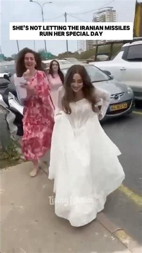 Israeli bride RUNS to shelter on her wedding day as Iran missiles come