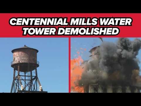 Centennial Mills Water Tower successfully demolished