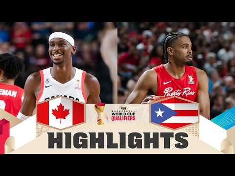 Canada 🇨🇦 v Puerto Rico 🇵🇷 | Highlights | FIBA Basketball World Cup 2027 Americas Qualifiers