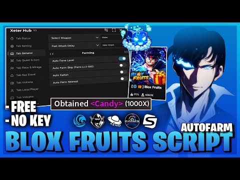 🌐 Blox Fruits Script NO KEY | Auto Farm, Auto Candy, Collect Gift, Auto Dungeon, Fruit ESP & More! 🎁