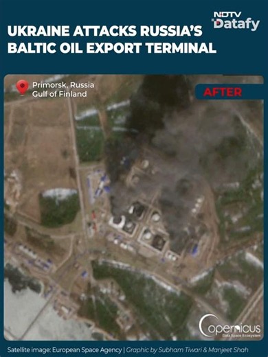 Ukraine Strikes Russia's Baltic Oil Export Terminal | Satellite Images