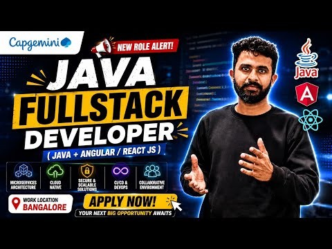 🚨 Capgemini HIRING 2026 – JAVA FULL STACK DEVELOPER apply fast ⏩
