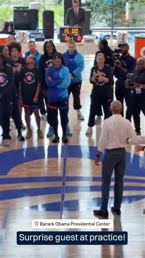 🤩 President Obama visits Paige Bueckers, Angel Reese, etc at All-Star | WNBA women's basketball NBA