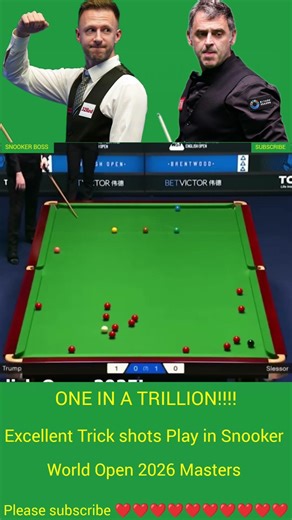 ONE IN A TRILLION!!!! Best INCREDIBLE Excellent Trick shots Play in Snooker World Open 2026 Masters