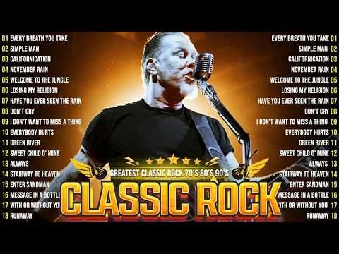 Guns N' Roses, ACDC, Bon Jovi, Metallica, Nirvana, Queen 🎶 Classic Rock Songs 70s 80s 90s Full Album