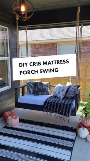 DIY porch swing made from a crib mattress