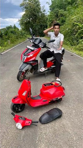 Remote control Rc Red Colour Vaspa Scooter Fitting Testing 😍