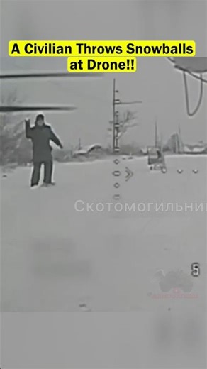 A Civilian Throws Snowballs at FPV Drone – What Happens Next?