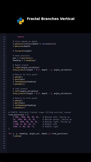 Fractal Branches Vertical #recursivebranches