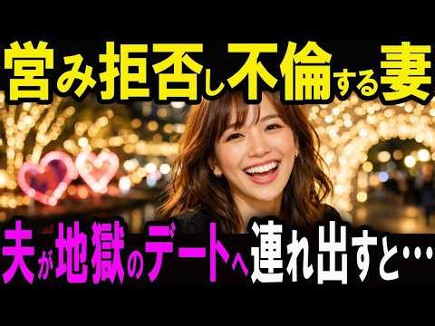 【修羅場】夫を拒み続けた妻が間男とホテル不倫→その後、猫なで声で泣きついてきた妻をどん底デートへ誘い…【スカッと】