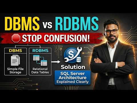 📌Stop Confusing DBMS & RDBMS! || 🎯SQL Server Architecture Explained Clearly #sqlserver 🔔