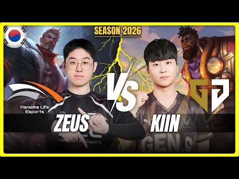 HLE Zeus vs GEN Kiin - Zeus JAYCE vs Kiin K'SANTE Top - Patch 26.9 KR Ranked | lolrec