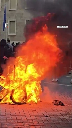 Chairs Burn as Albanian Protesters Step Up Calls for PM's Resignation | N18G