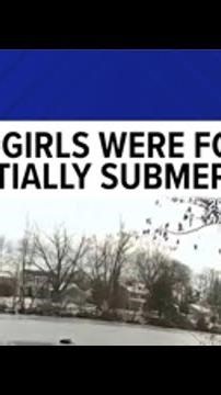 Children rescued after falling in a frozen lake