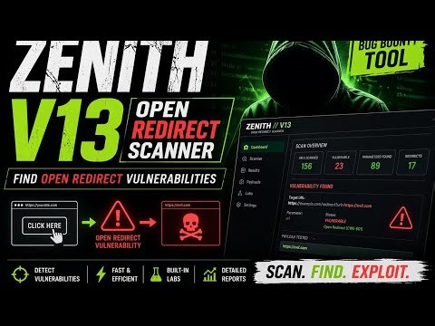 Hacking Tools Series #03: Zenith v13 – Find Open Redirect Vulnerabilities Fast