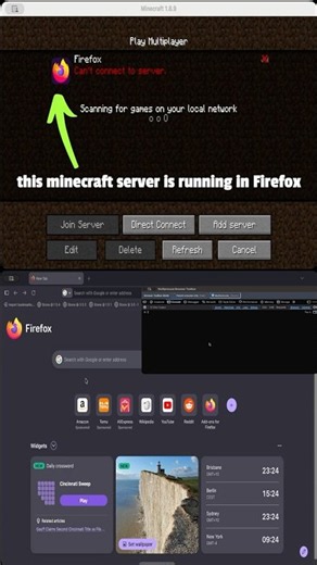 I made a minecraft server in Firefox
