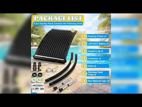 Aukivon 2026 Upgraded Solar Pool Heater with Adjustable Support Feet
