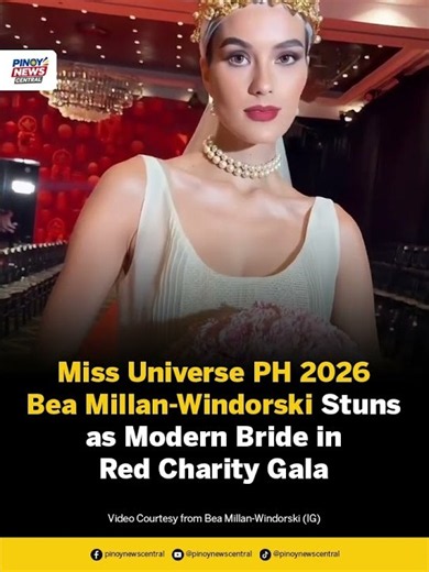 Miss Universe PH Bea Millan-Windorski Stuns as Modern Bride in Red Charity Gala