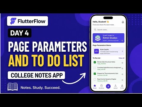 Build Todo App With FlutterFlow | college notes app | flutterflow tutorial for beginners