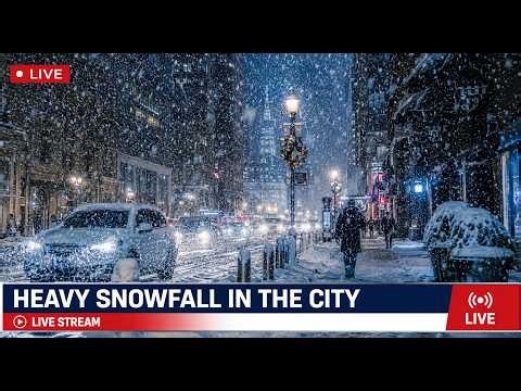 ❄️ Heavy snowfall in the city | LIVE STREAM 24/7